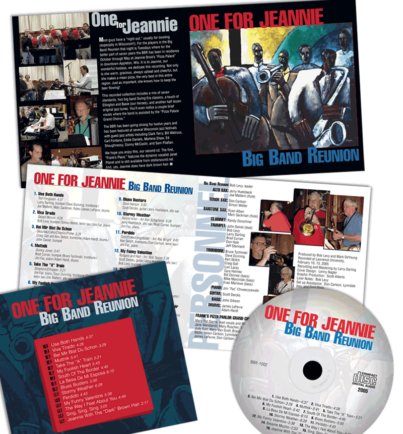 CD packaging and Liner Notes - Big Band Reunion "One for Jeannie"