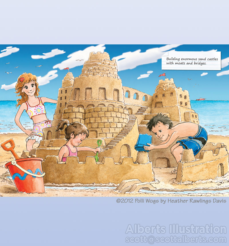 Book illustration - Building Sand Castle - Alberts Illustration
