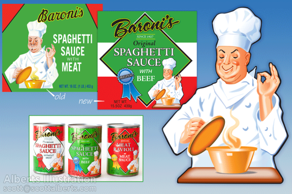 Logo Concept Using the Baroni's Chef Food Label