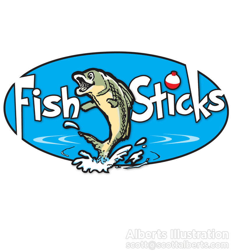 Logo Design Portfolio - Fish Sticks Logo - Alberts Illustration