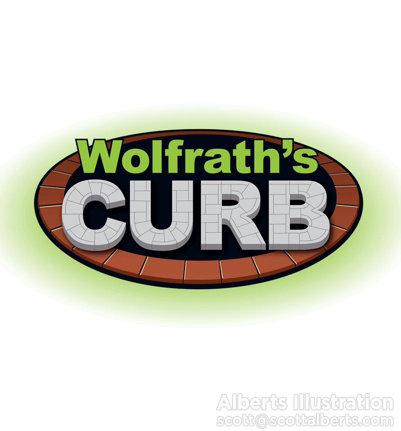 Logo Design Portfolio - Wolfrath's Curb Logo - Alberts Illustration