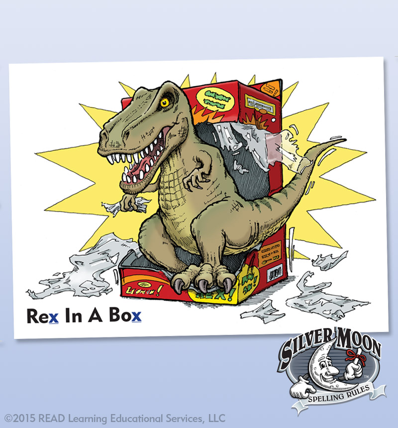 Visual Aids for Learning - Dinosaur Spelling Rule Card - Alberts Illustration